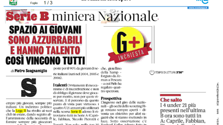 Gazzetta Dello Sport: Serie B Miniera Nazionale